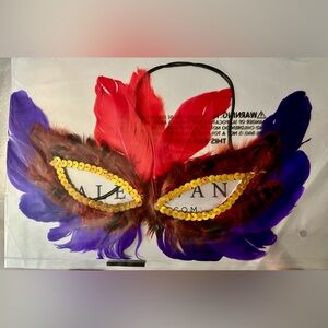 MARDI GRAS Feathered Mask with Sequins